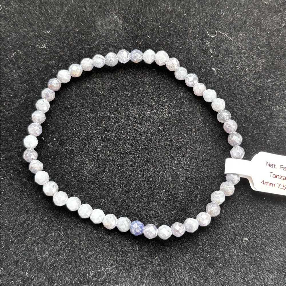Elegant Silver Tanzanite Beaded‎ Bracelet